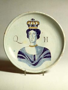 Lambeth Delftware-portræt af Queen Mary (keramik) af English School